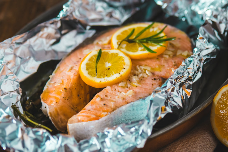 Do not cook in aluminum foil - and this is why